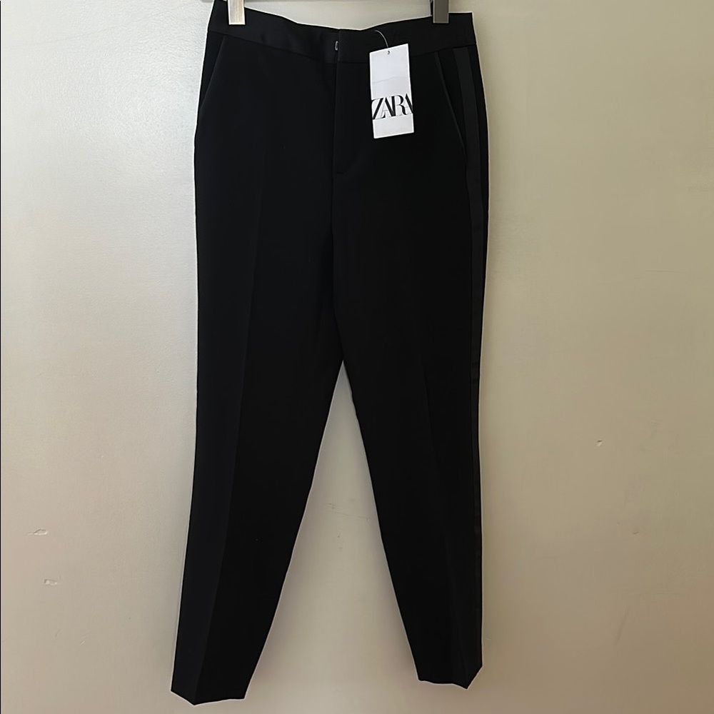 Zara Black Tuxedo Pants with Slim Tapered Fit